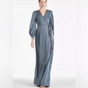 NWT Sachin and Babi Dorthea A-Line Gown Gunmetal with sparkle accent size 8‎